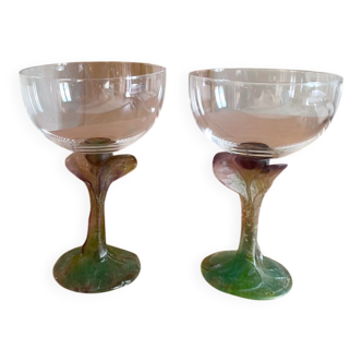 Set of 2 Daum nature glasses