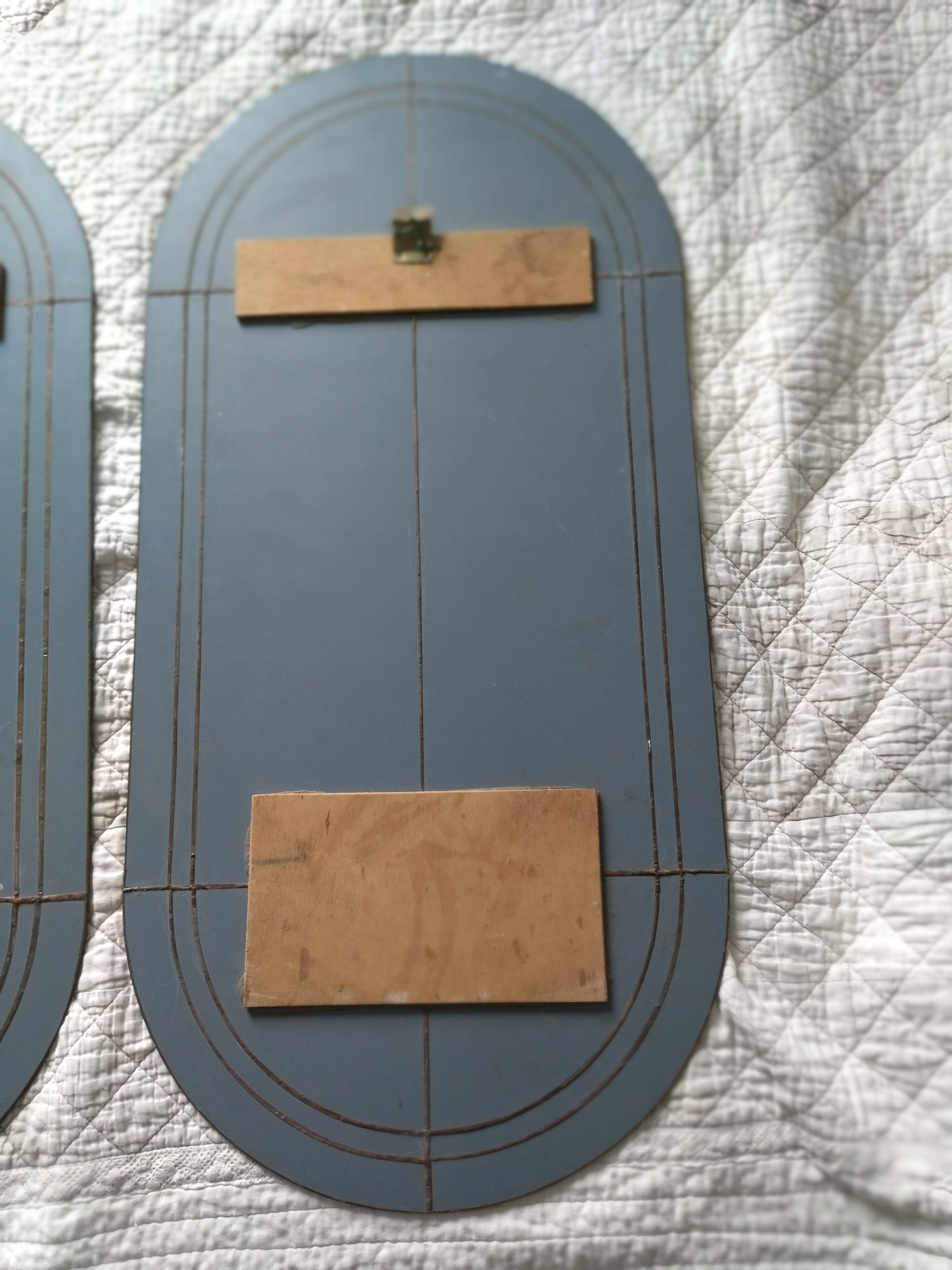 Pair of art deco wall mirrors 81x39cm