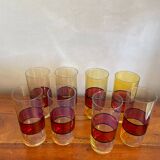 8 large colored glasses