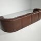 De Sede DS-11 modular sofa in original brown leather, 1970s.