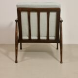 Scandinavian armchair 1960 curved armrests