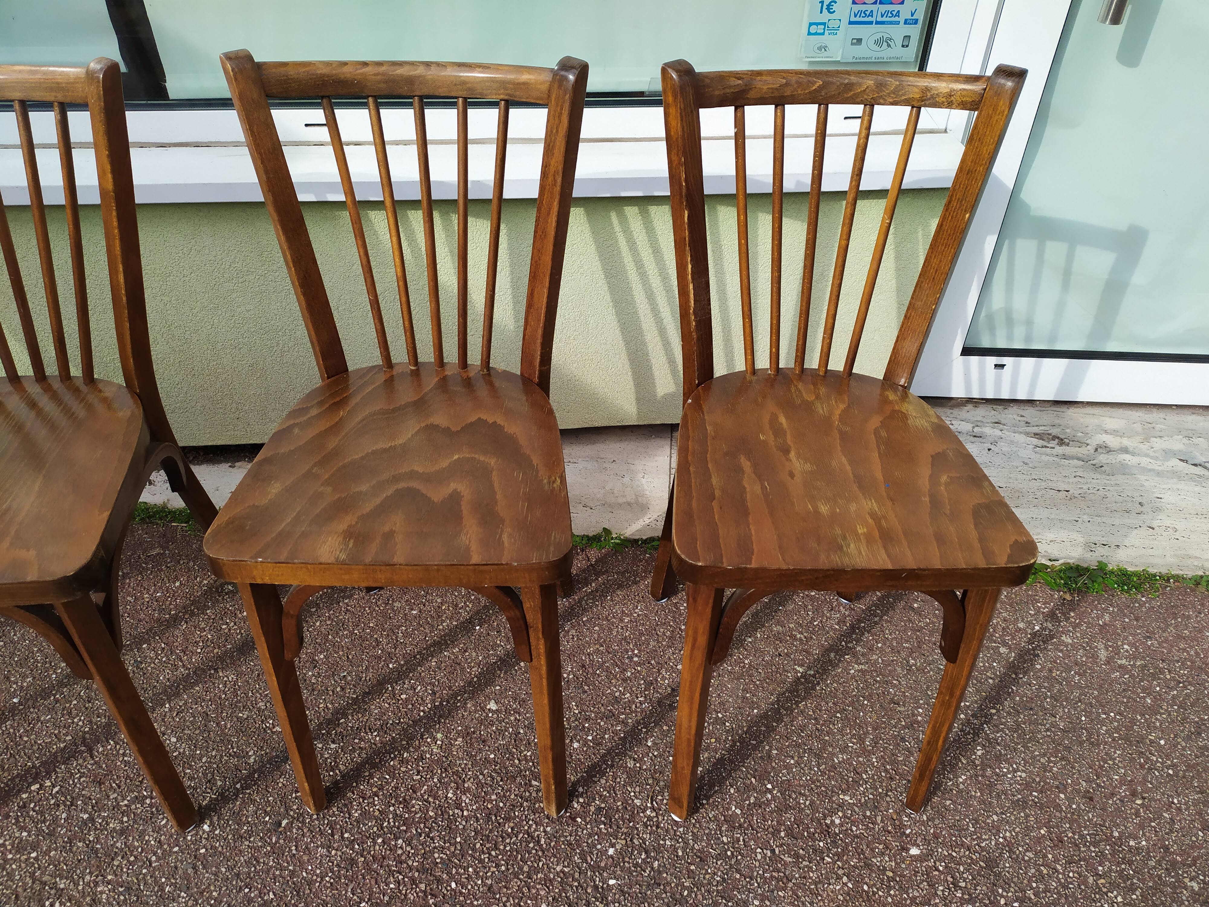 Lot de 4 chaises de bistrot bois Baumann