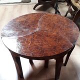 Coffee table in thuya magnifying glass 1960