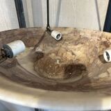 Plafonnier art déco suédois en marbre rose