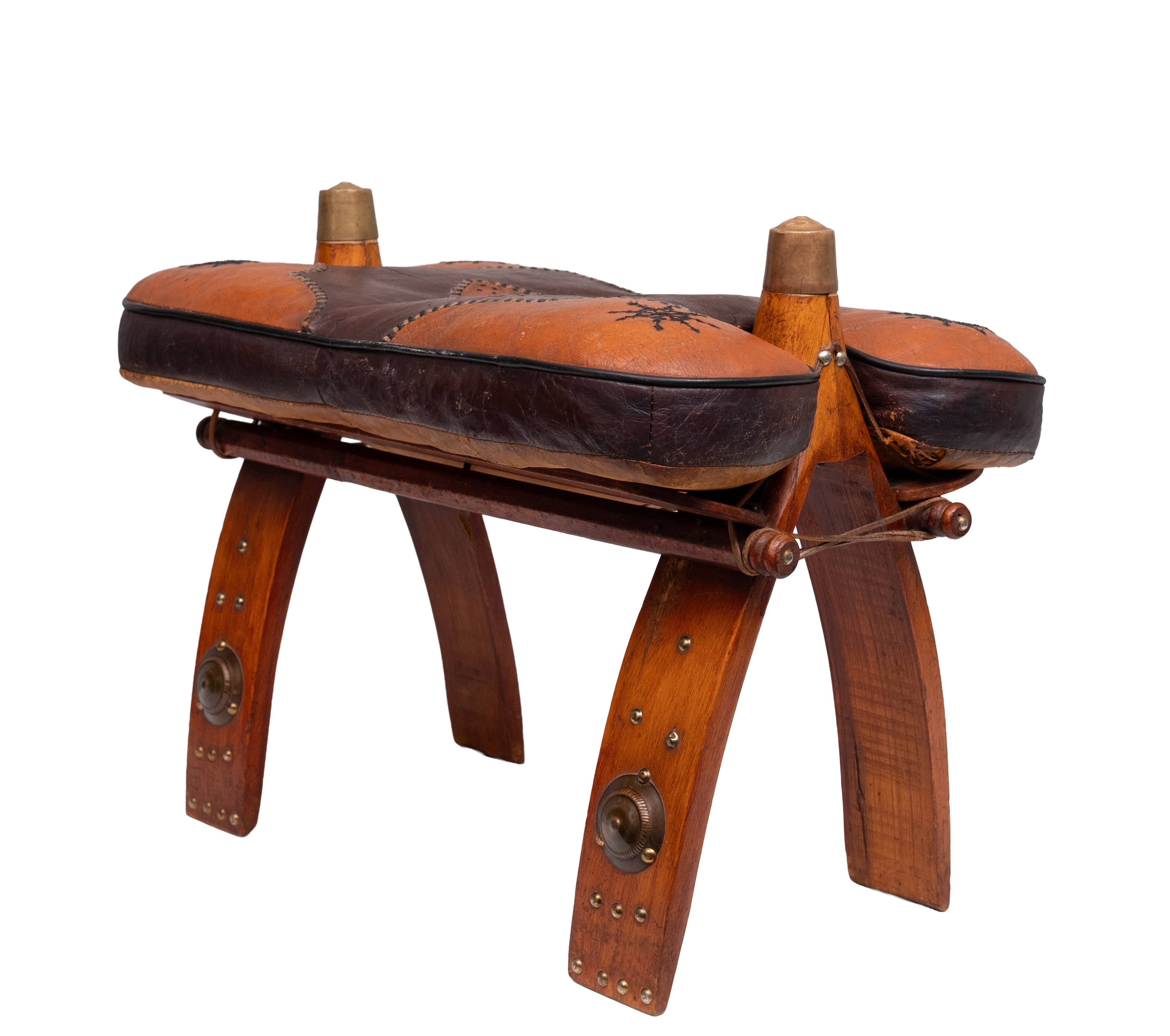 Two Tone Leather Camel seat 1960s Egypt