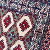 Handmade vintage rug Uzbek Bukhara 56cm x 83cm 1970s