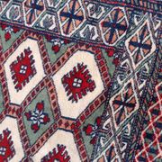 Handmade vintage rug Uzbek Bukhara 56cm x 83cm 1970s