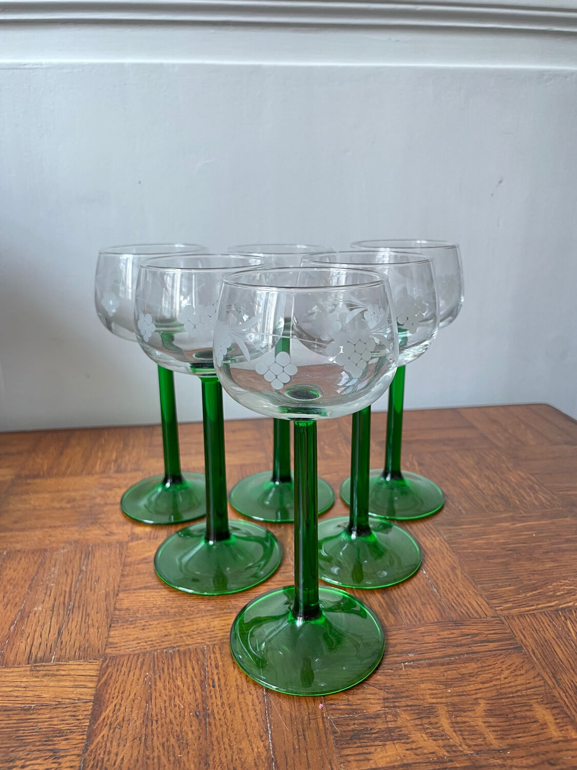 Set of 6 Alsatian white wine glasses