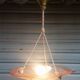 Art Deco ceiling lamp / chandelier in pink pressed molded glass in working order