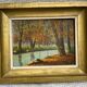 Old painting, river landscape signed M.Bonvin