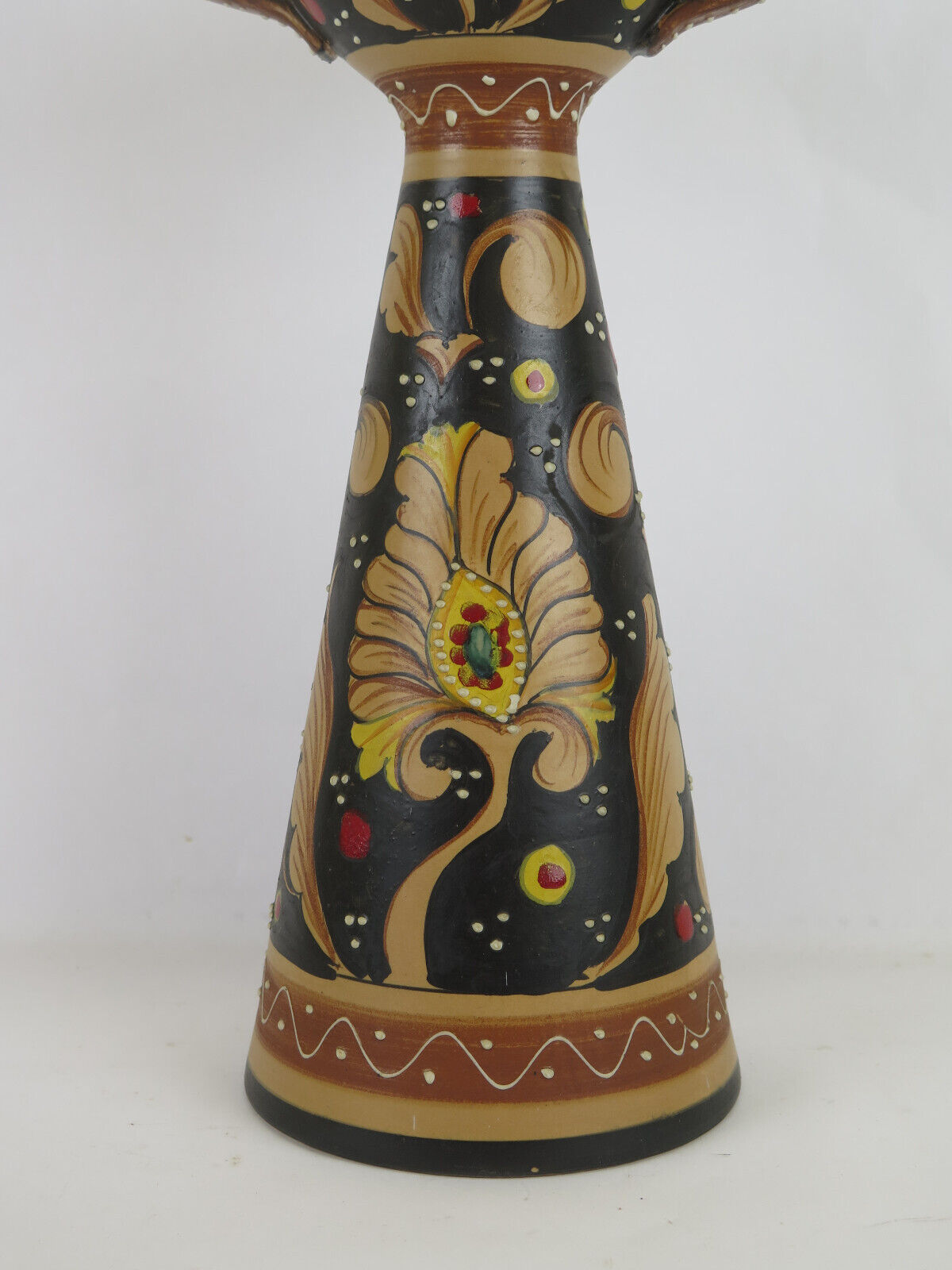 Deruta Santucci vase hand-painted terracotta signed numbered vintage Italy VA2