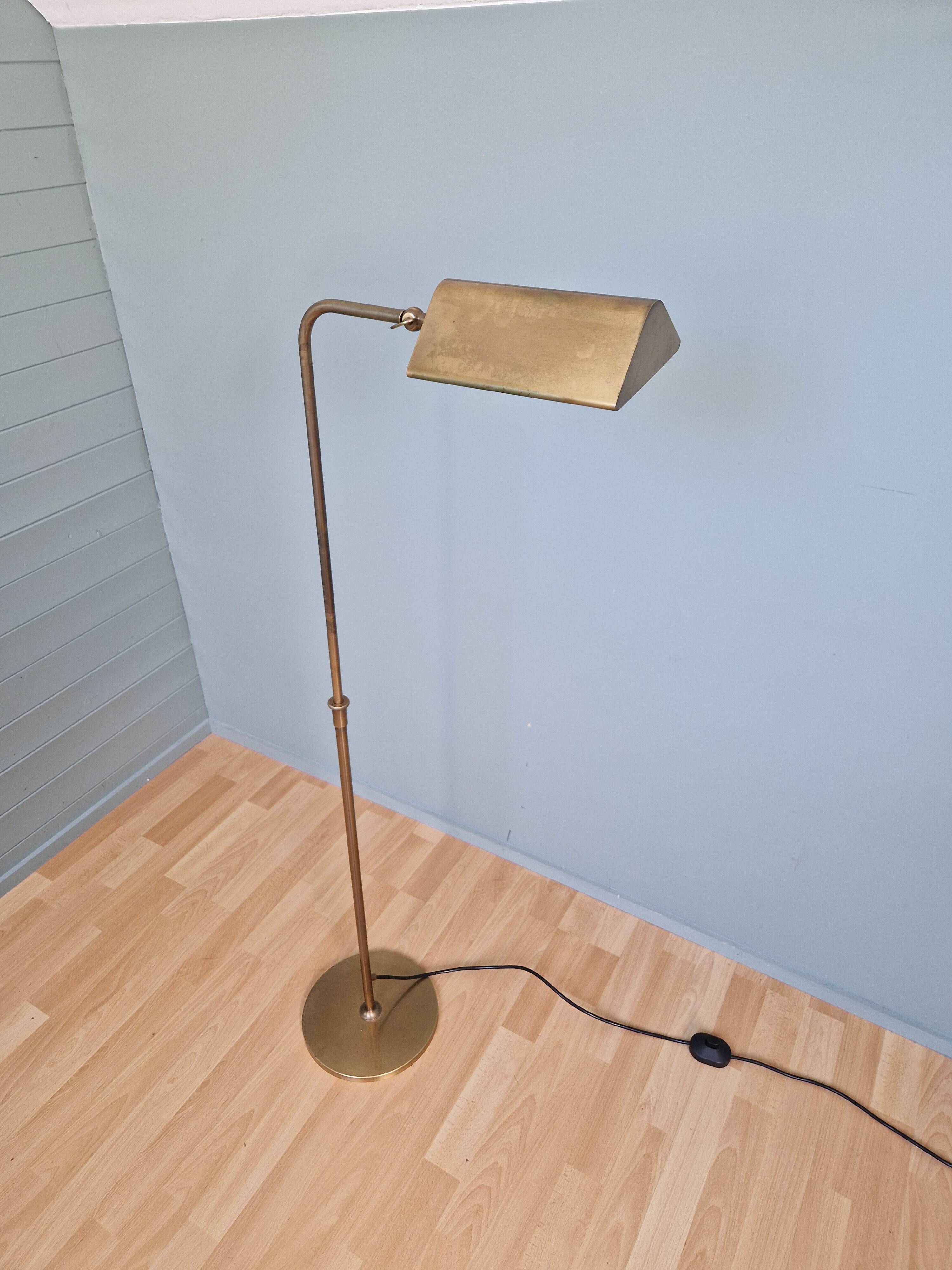 Brass floor lamp, Florian Schulz, Reiminterline, 1970