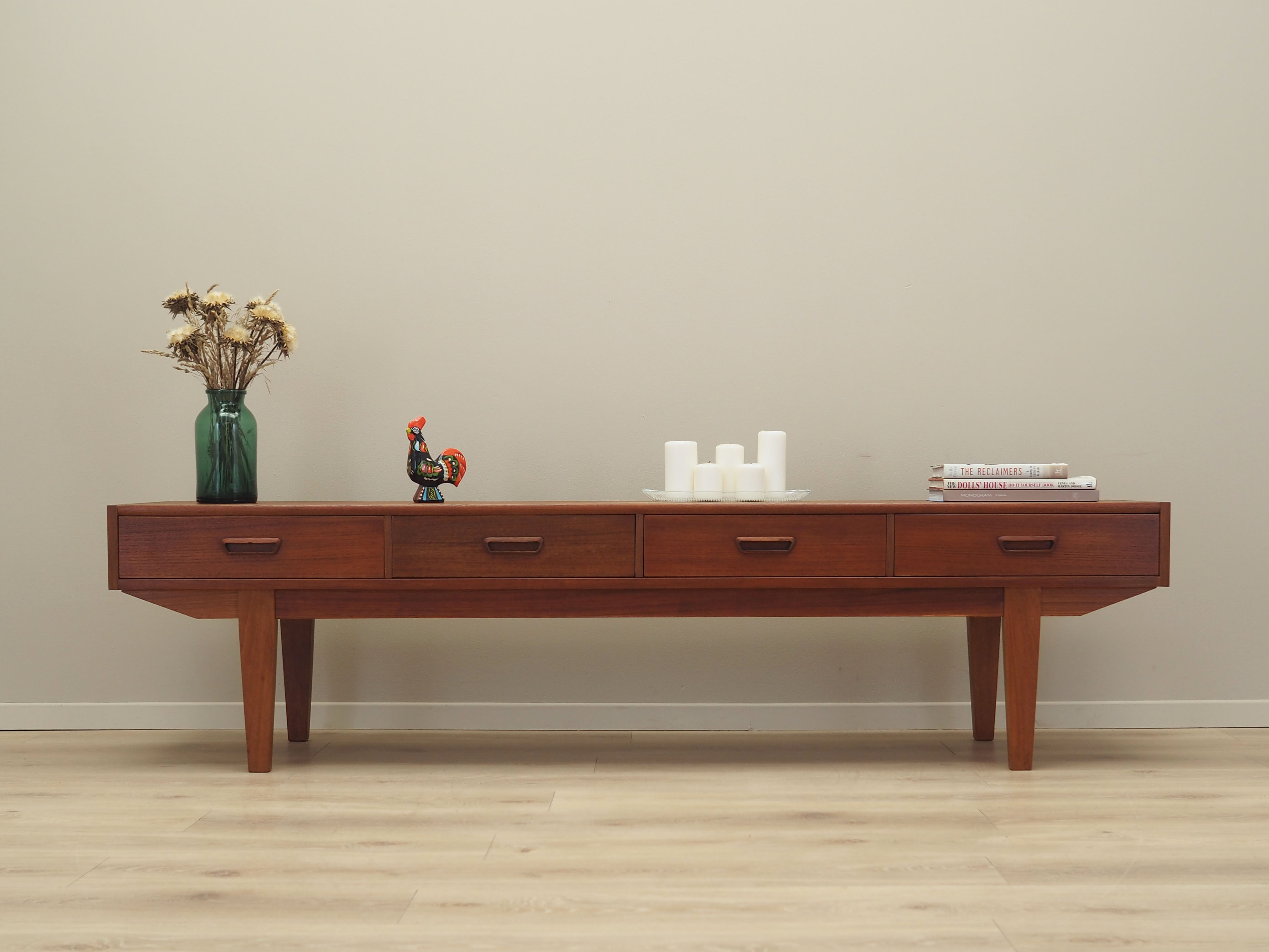 Teak lowboard, Danish design, 1960s, production: Denmark