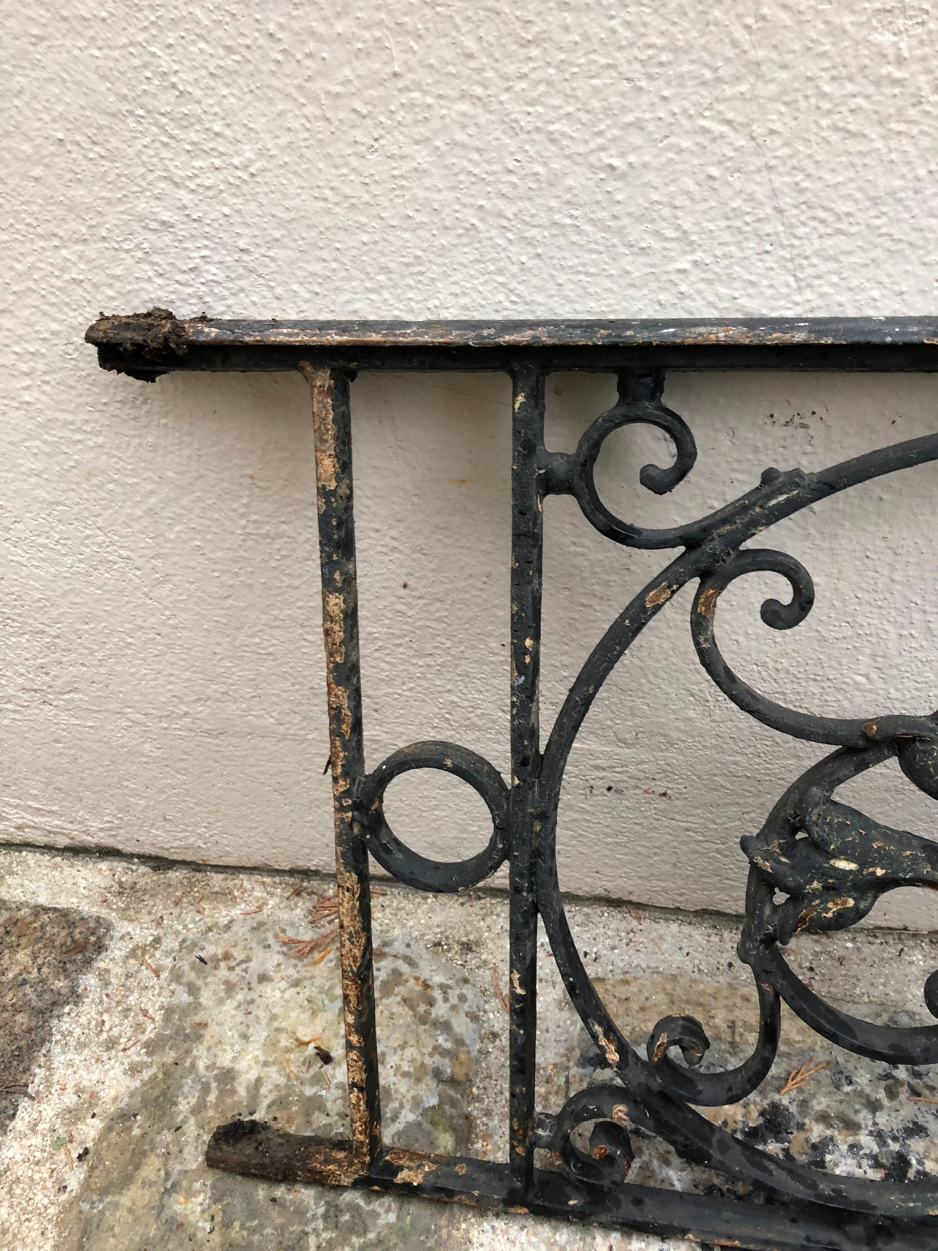 Antique cast iron balcony grill