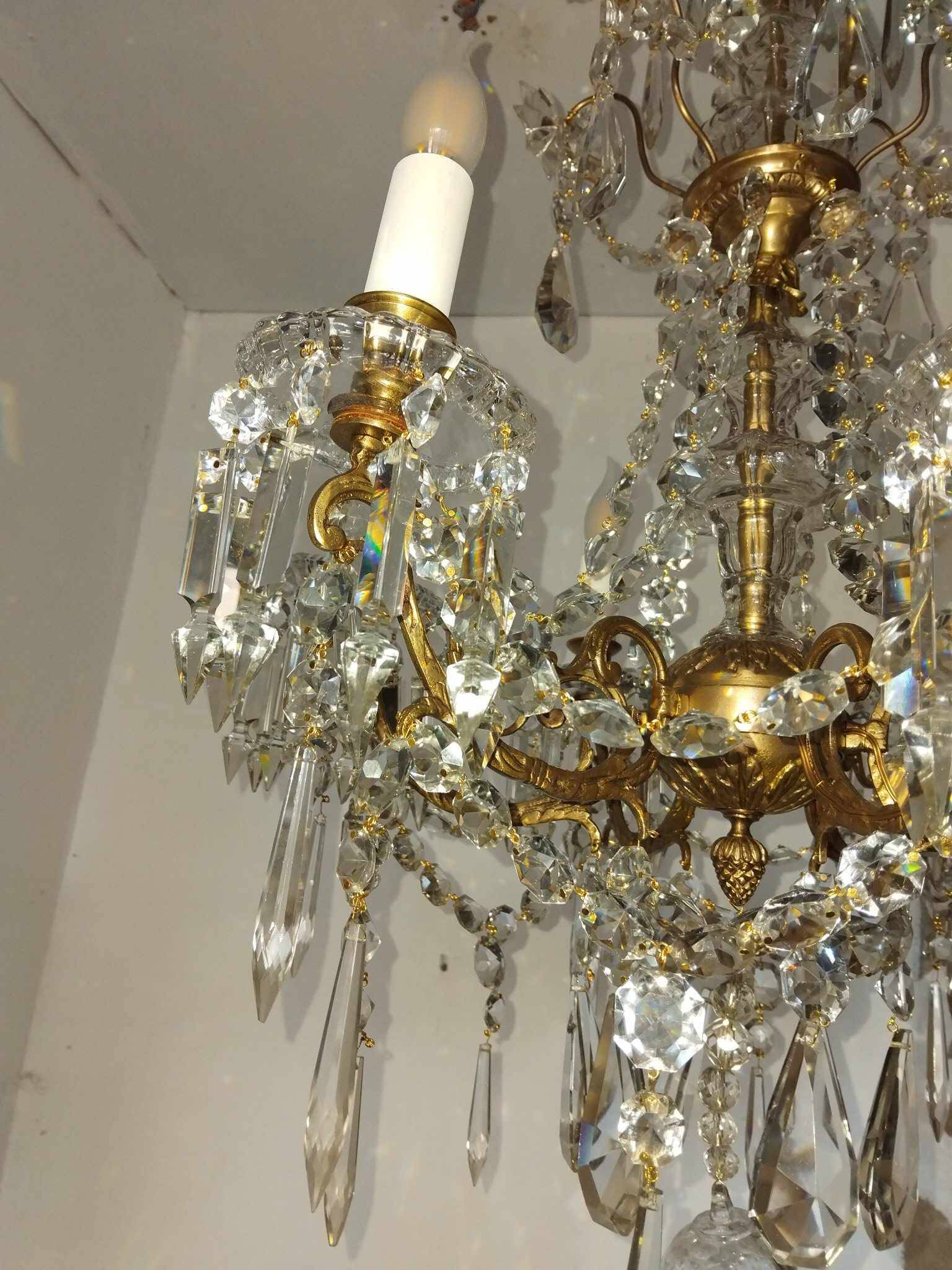 Large 19th century crystal chandelier