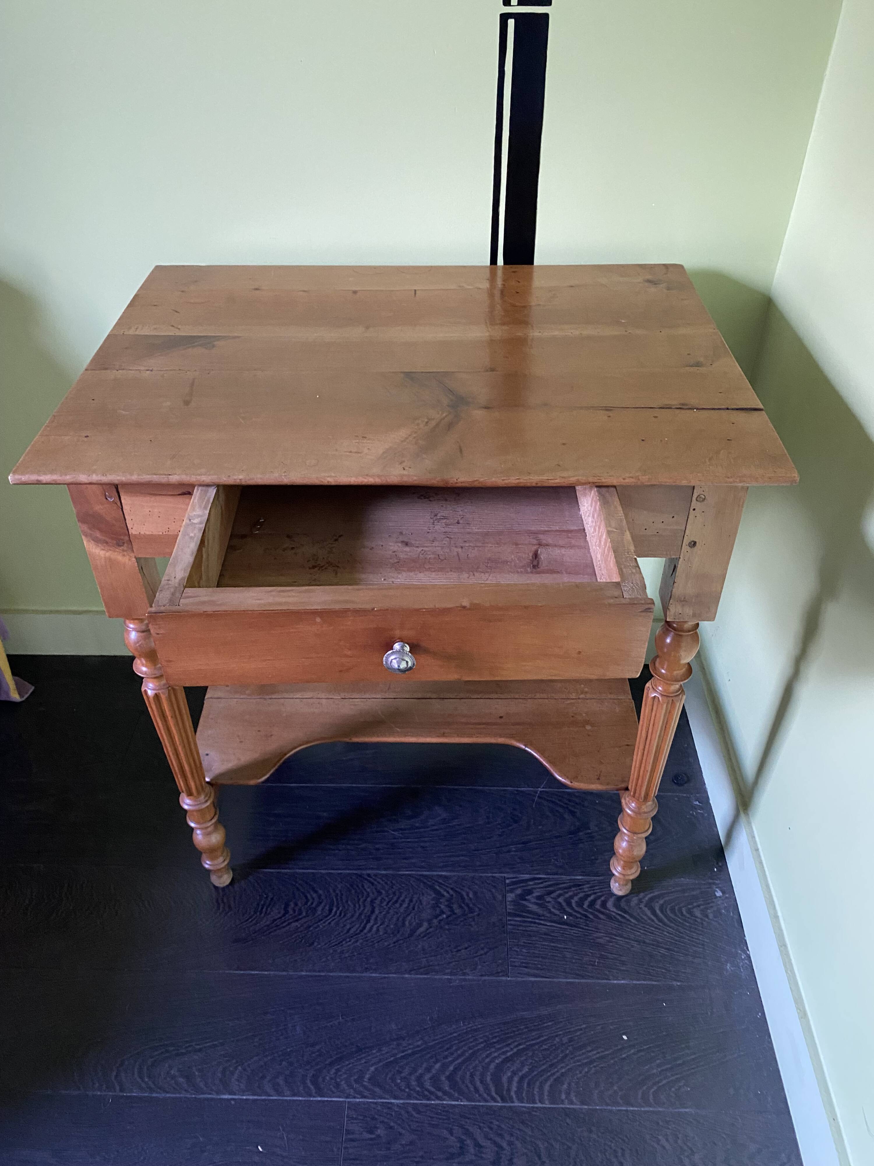 Side table, solid wood desk in Louis-Philippe style
