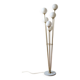Italian Floor Lamp In Brass, Carrara and Opaline