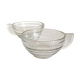 2 vintage tea cups in transparent glass art deco style
