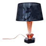 Lampe de table de style art déco en cristal de bohème noir et rose