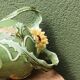 Slip vase, thistle motif, Art Nouveau