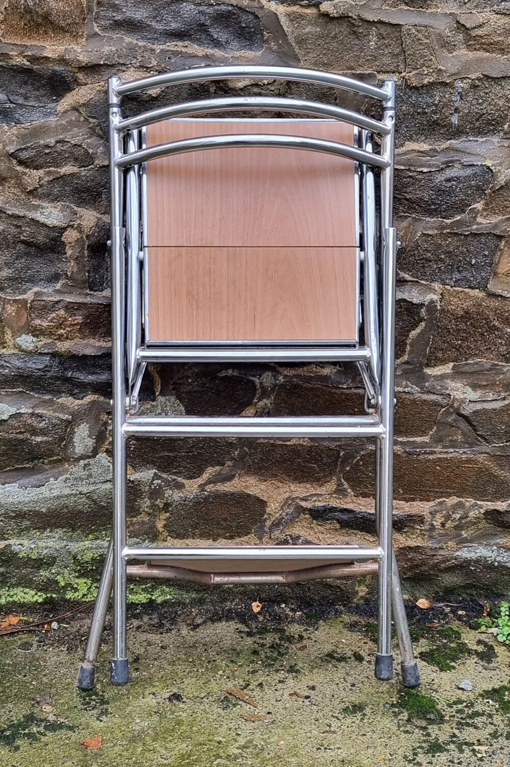 Formica chair stepladder retractable, vintage, 70s