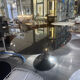 Saarinen & Knoll International: Tulip table, marble marquina and black rilsan