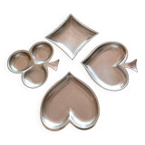 Set of 4 stainless steel empty pockets clover, heart, peak, diamonds