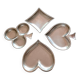 Set of 4 stainless steel empty pockets clover, heart, peak, diamonds