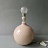 Ceramic lamp, pastel pink, around 1990.