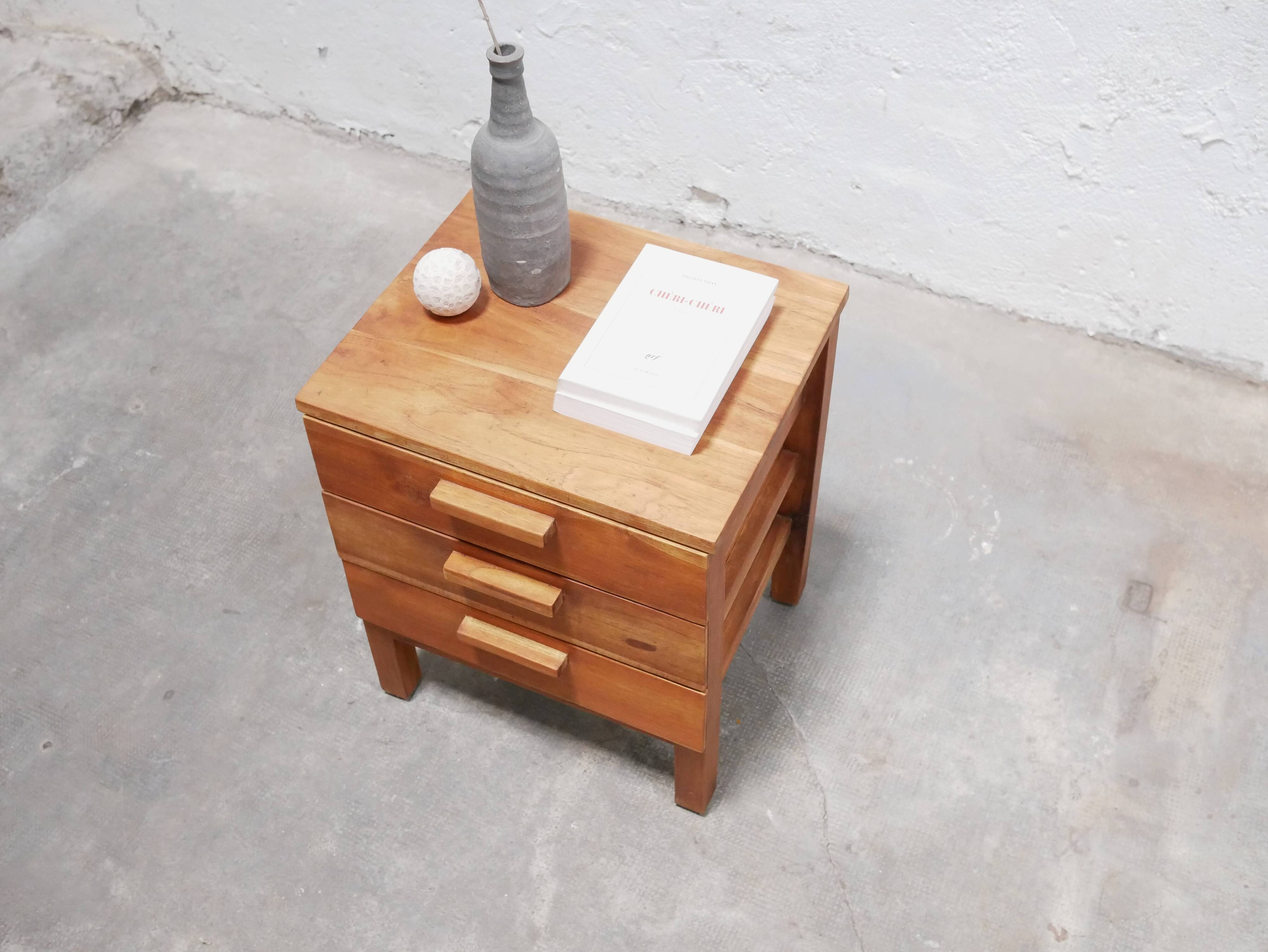 Meuble d'appoint chevet vintage en bois