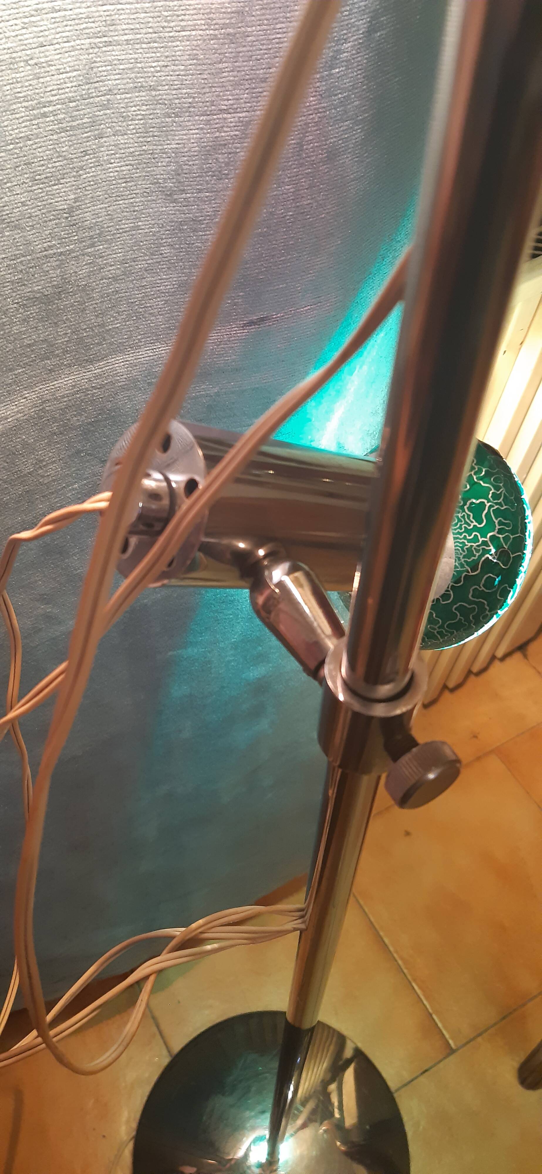 Vintage floor lamp 3 chrome spots France 1970