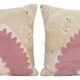Set of 2 vintage embroidered cushion covers 36x56 cm