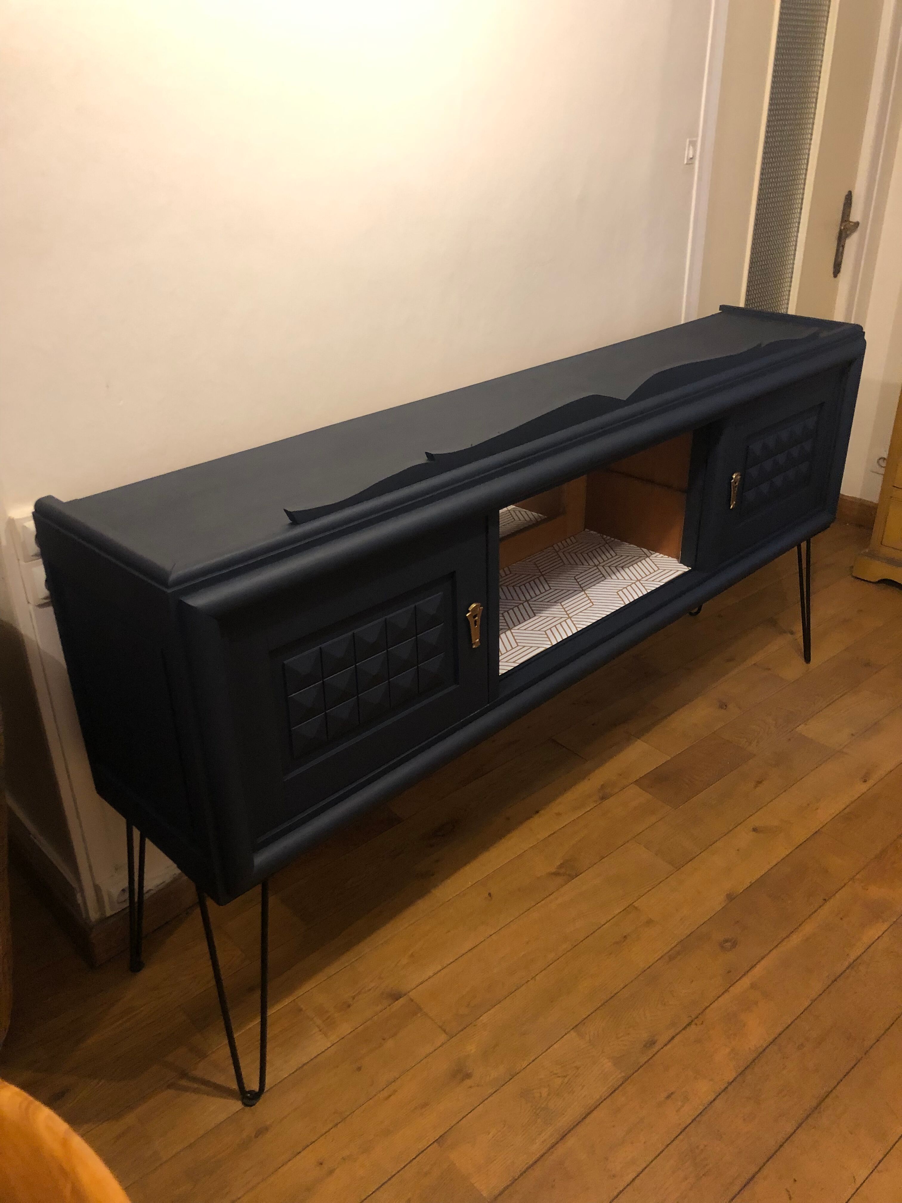 Art Deco blue sideboard