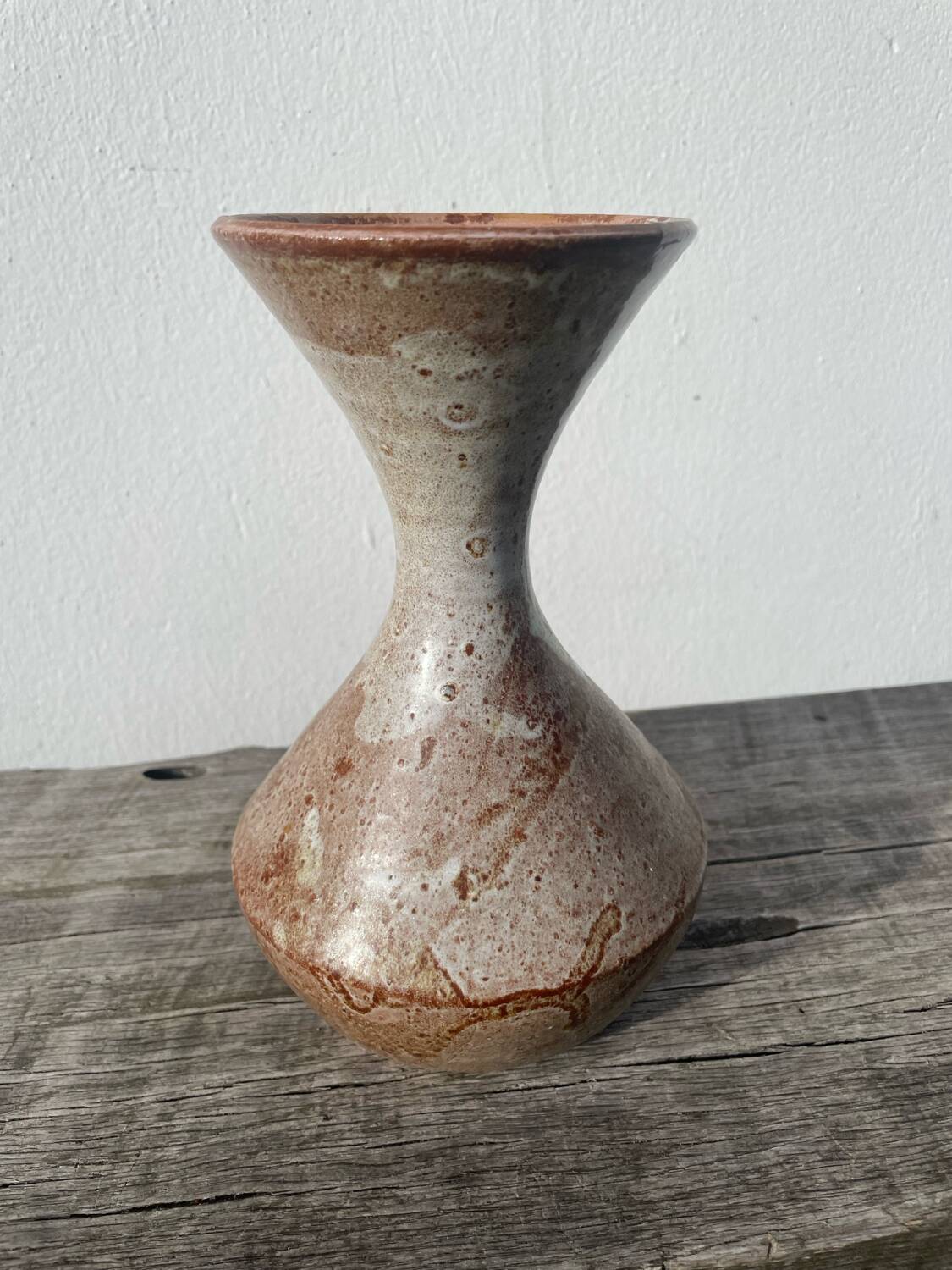 Beige stoneware ceramic vase