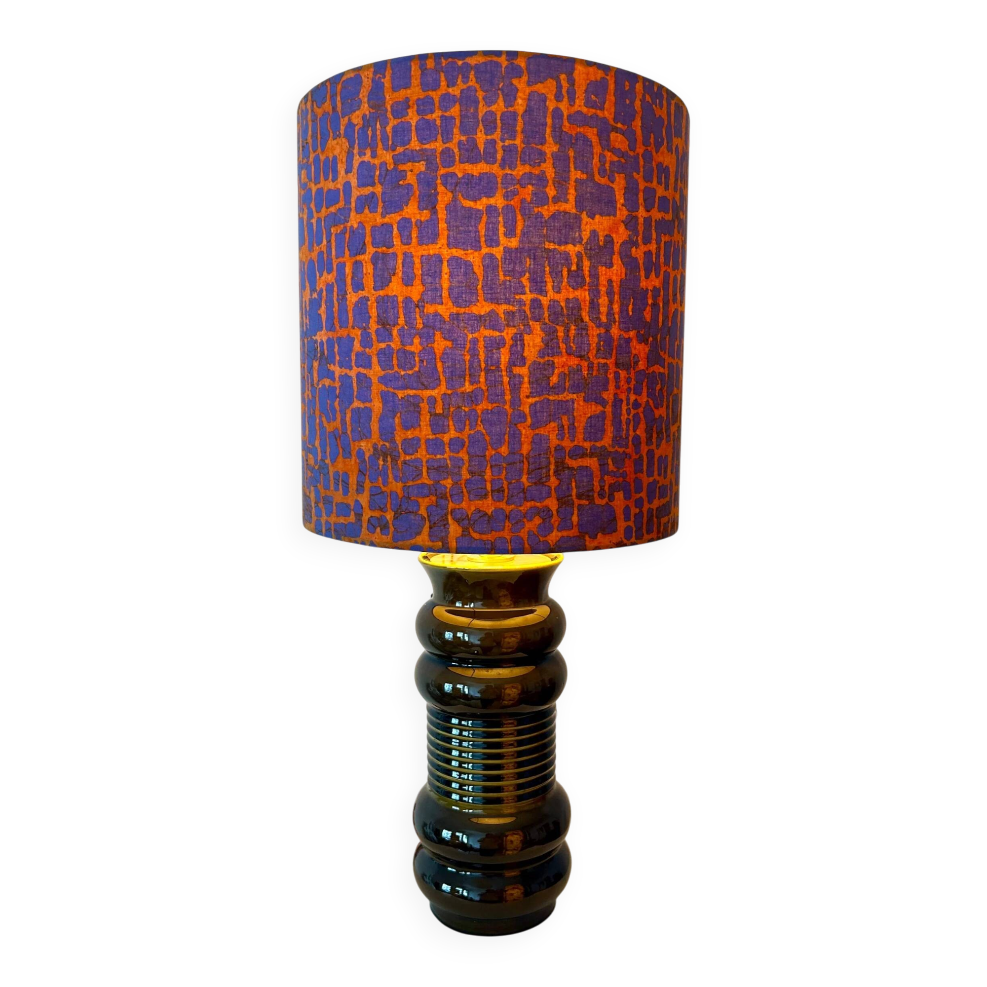 AK-Keramik: Olive lamp from a Mid Century vase