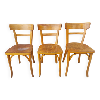 3 Baumann chairs, vintage bistro