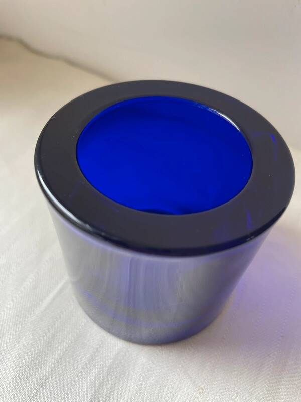 Iittala Kivi x Marimekko Vintage Royal Blue Candle Holder