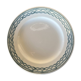 Assiette plate St Amand 4014 décor bleu vert