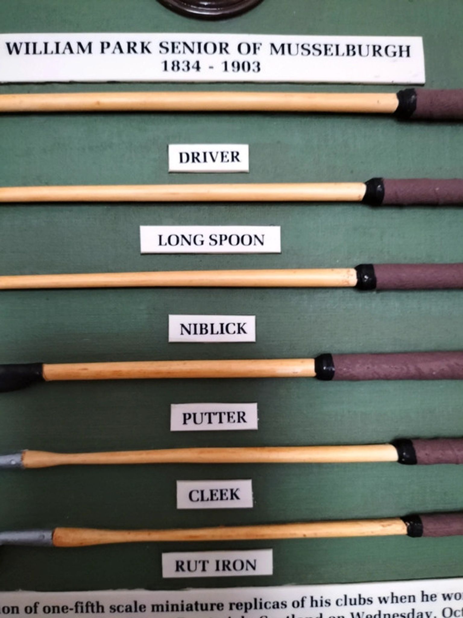 Vintage frame collection golf william park senior of musselburgh 1834- 1903