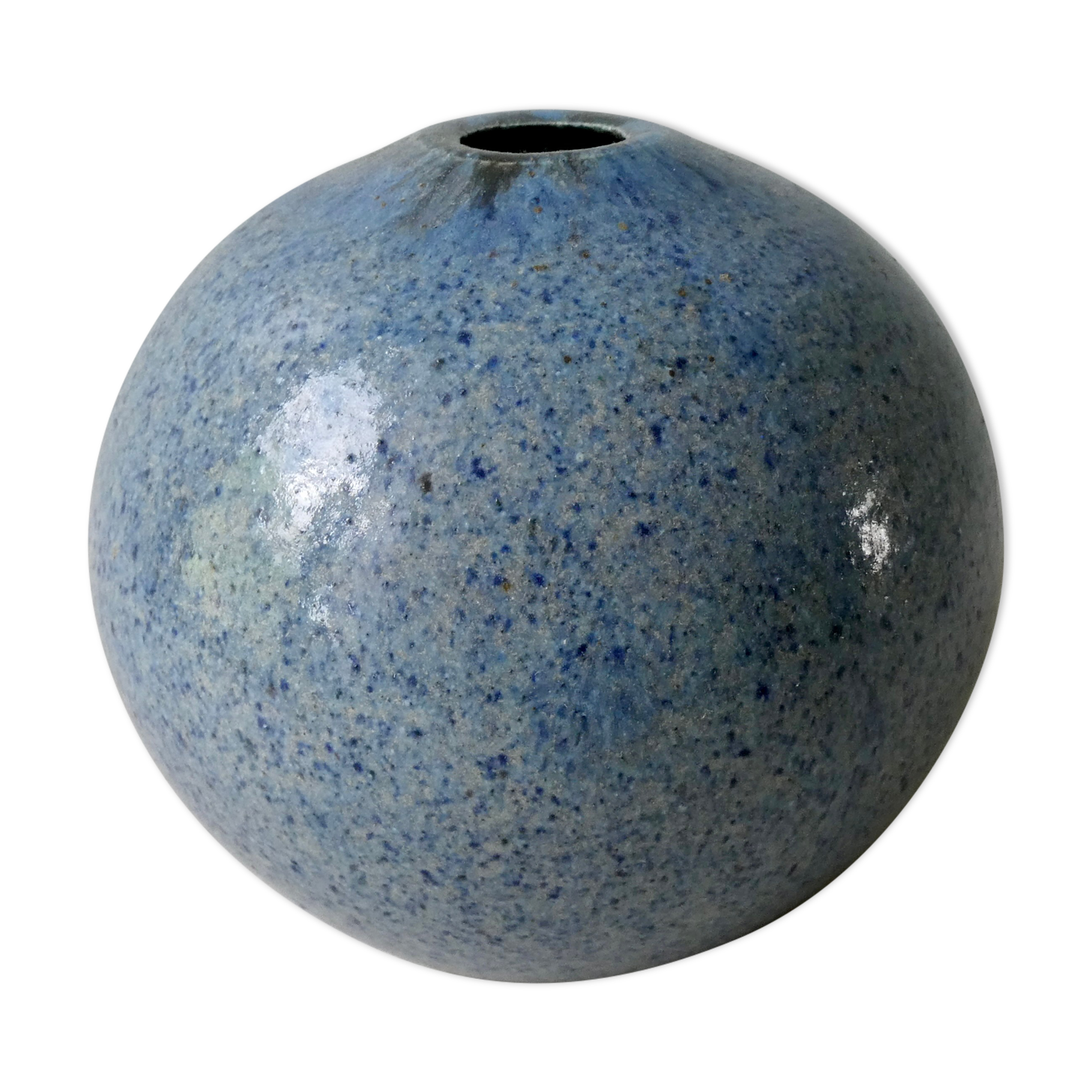 Blue ceramic ball vase Accolay
