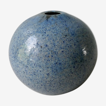 Vase boule en céramique bleue Accolay