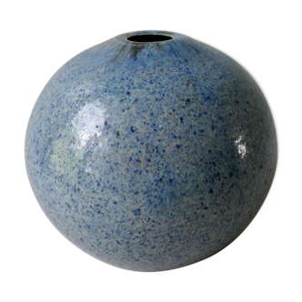 Vase boule en céramique bleue Accolay