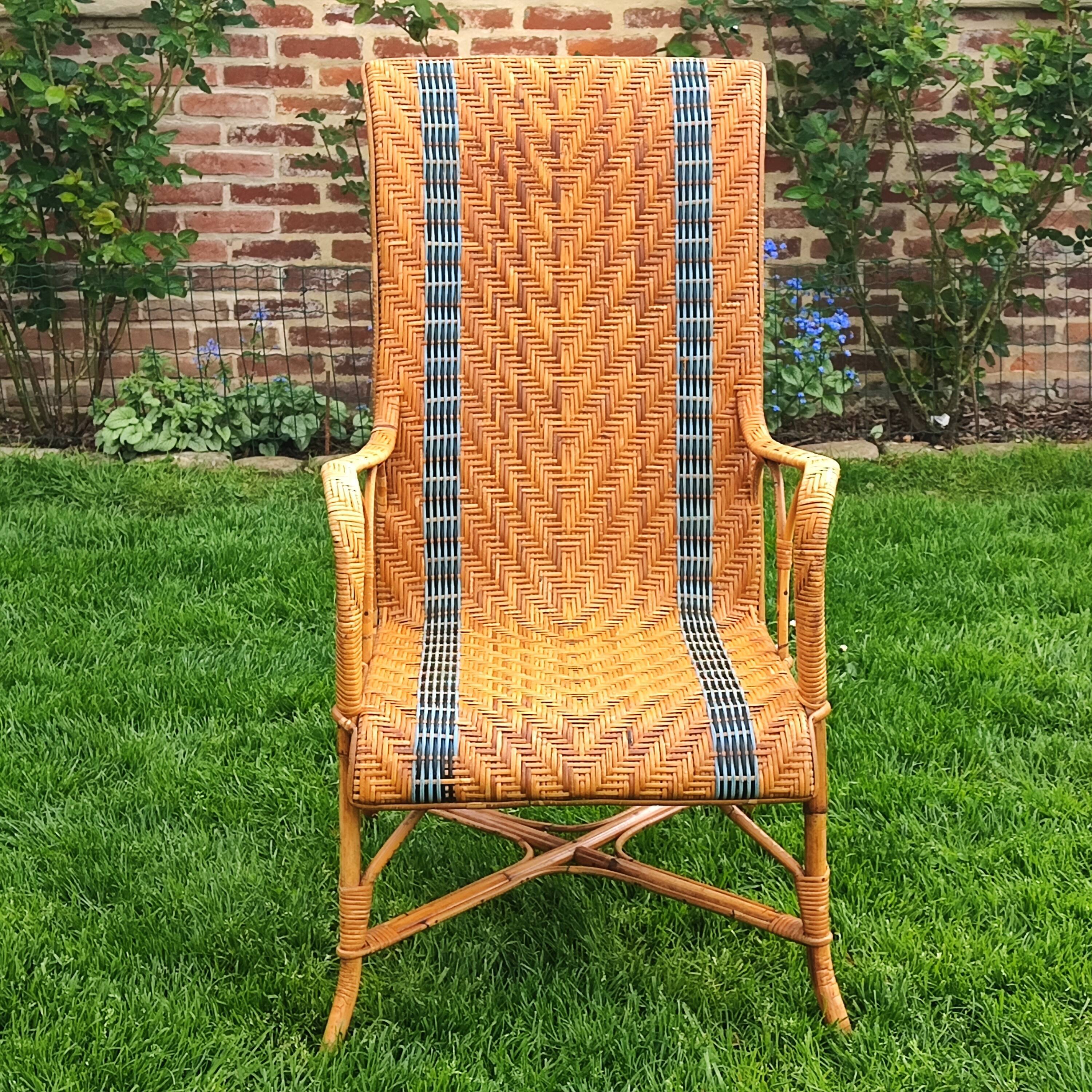 Fauteuil en rotin 60s