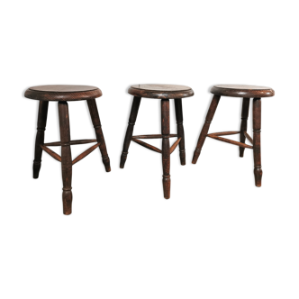 Set of 3 tripod stools