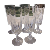 5 antique crystal flutes