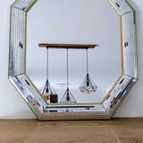 Miroir octogonal à parcloses en laiton par Jan Deknudt
