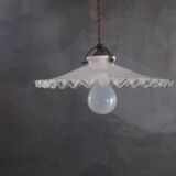 Old white opaline pendant light