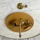 Ceiling lamp in mother-of-pearl and brass two fires 50s