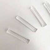 Suite of 6 knife holders in crystal relief gridded