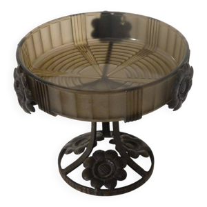 Coupe art deco en verre - metal